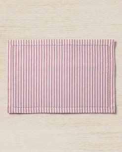 Petite Plume Signature Twill Placemats in Antique Red Ticking
