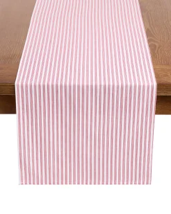 Petite Plume Signature Twill Table Runner in Antique Red Ticking