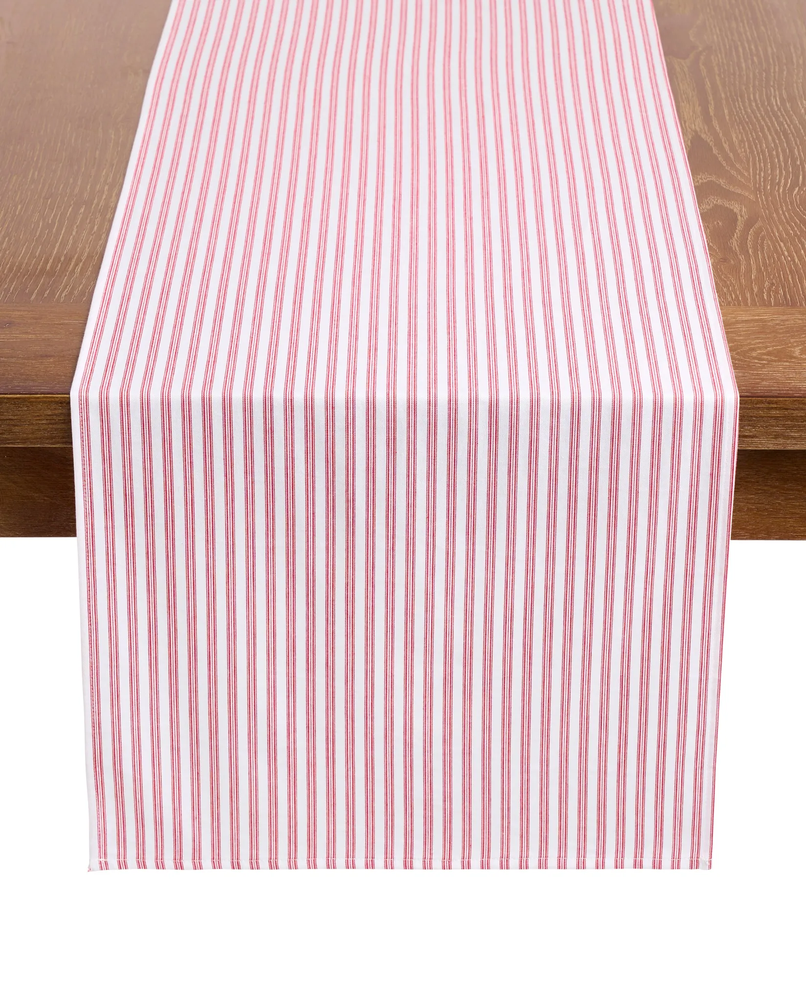 Petite Plume Signature Twill Table Runner in Antique Red Ticking