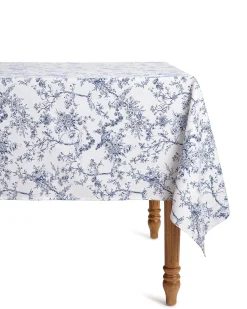 Petite Plume Signature Twill Tablecloth in Timeless Toile