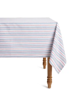 Petite Plume Signature Twill Tablecloth in Vintage French Stripes