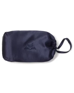Petite Plume Silk Pillow Cover in Navy
