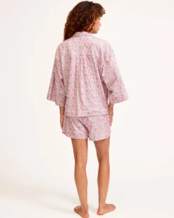 Women Petite Plume The Olivia Pima Short Set in Fleurs de Rose