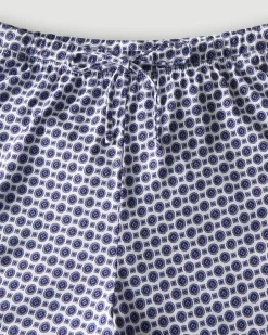 Women Petite Plume The Olivia Pima Short Set in Navy Foulard