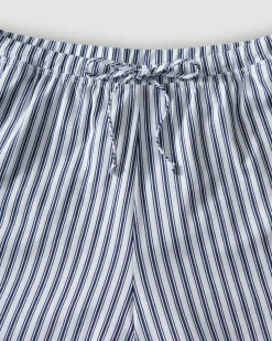 Women Petite Plume The Olivia Pima Short Set in Navy French Ticking