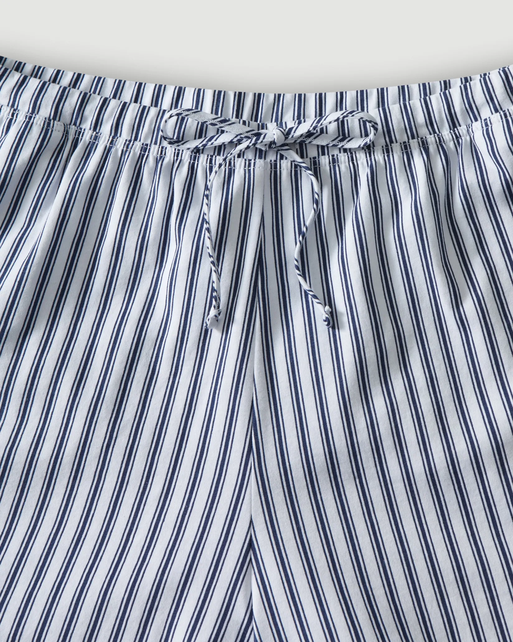 Women Petite Plume The Olivia Pima Short Set in Navy French Ticking