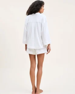Women Petite Plume The Olivia Pima Short Set in White