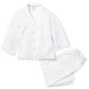 Women Petite Plume The Olivia Wide Leg Pima Pajama Set in White