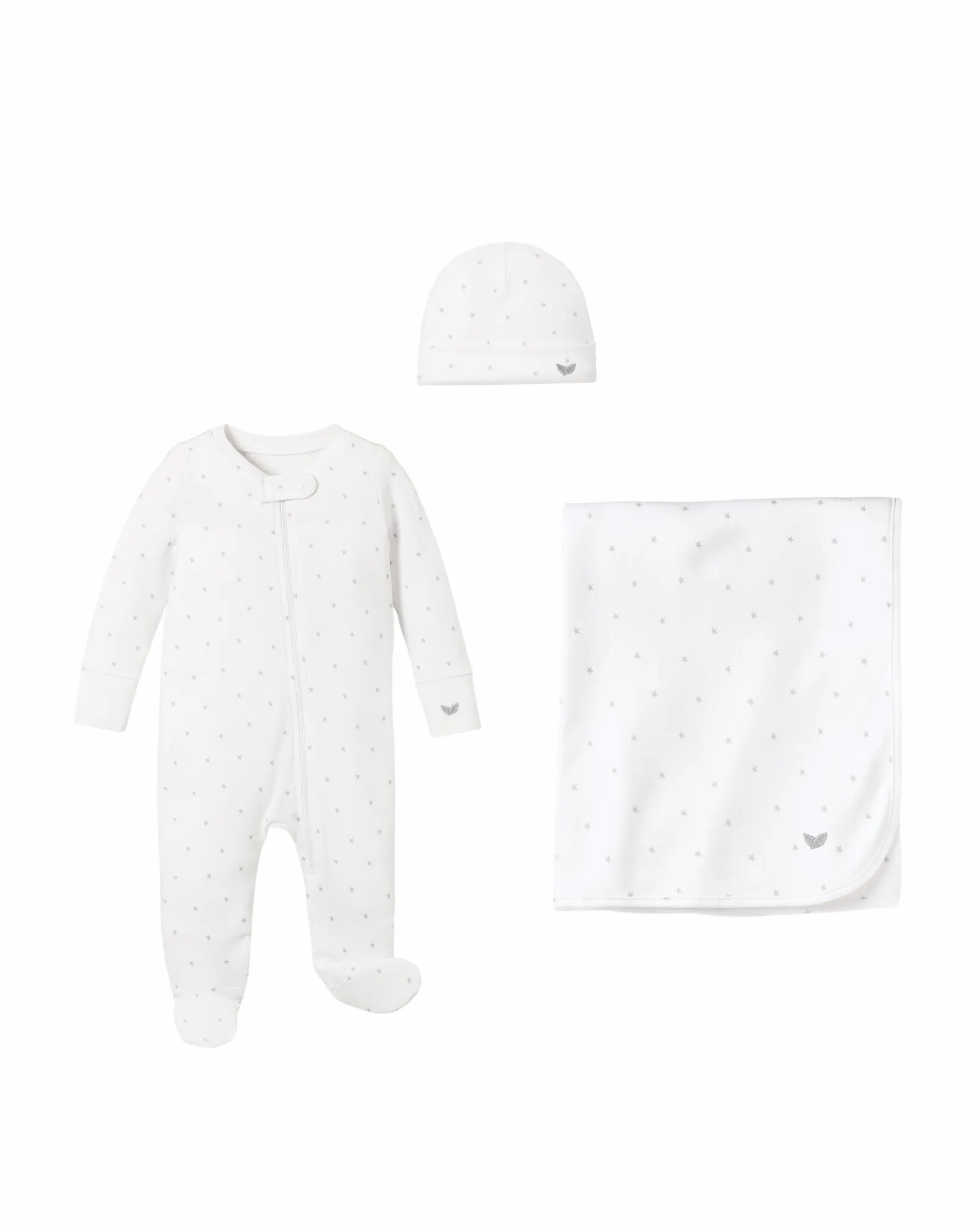 Petite Plume Welcome Home Baby Set - Grey Stars