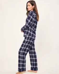 Petite Plume Women's Brushed Cotton Pajama Set in Oxford Tartan