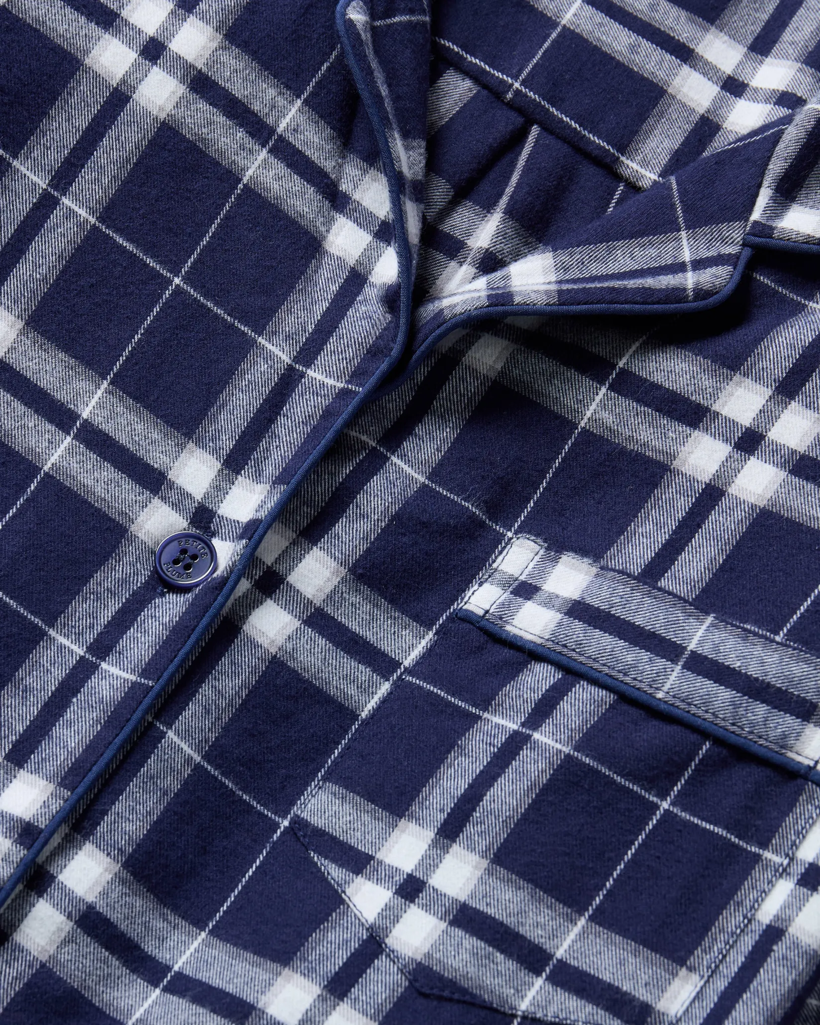 Petite Plume Women's Brushed Cotton Pajama Set in Oxford Tartan