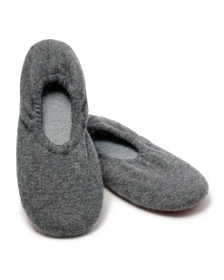 Women Petite Plume Women's Cashmere Slippers in Dark Heather Grey