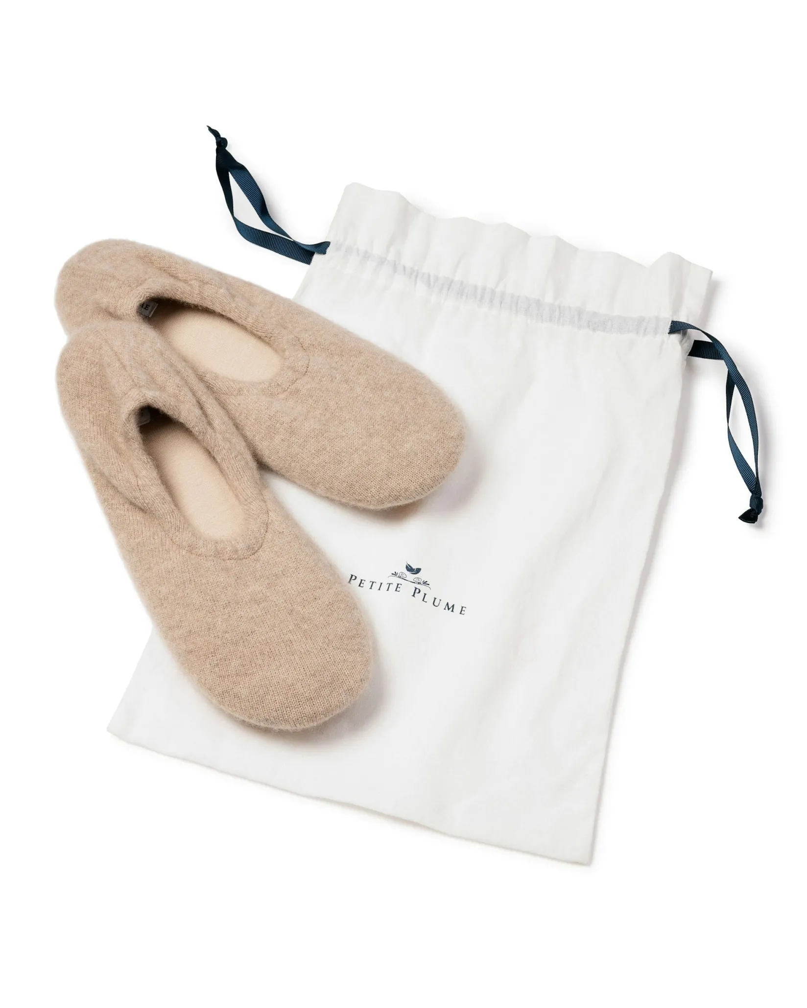 Women Petite Plume Women's Cashmere Slippers in Camel