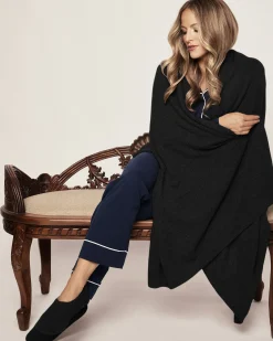 Women Petite Plume Women's Cashmere Slippers in Black