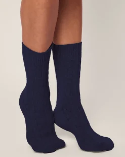 Women Petite Plume Women's Cashmere Socks in Black