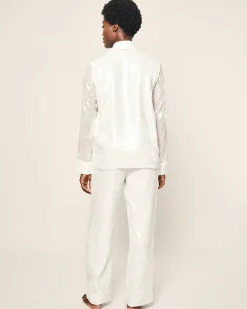 Women Petite Plume Women's Pajama Set in White Sequins