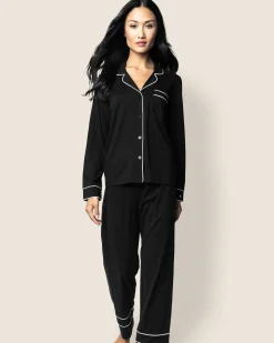 Women Petite Plume Women's Pima Astaire Pajama Set in Black