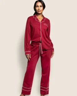 Women Petite Plume Women's Pima Astaire Pajama Set in Black
