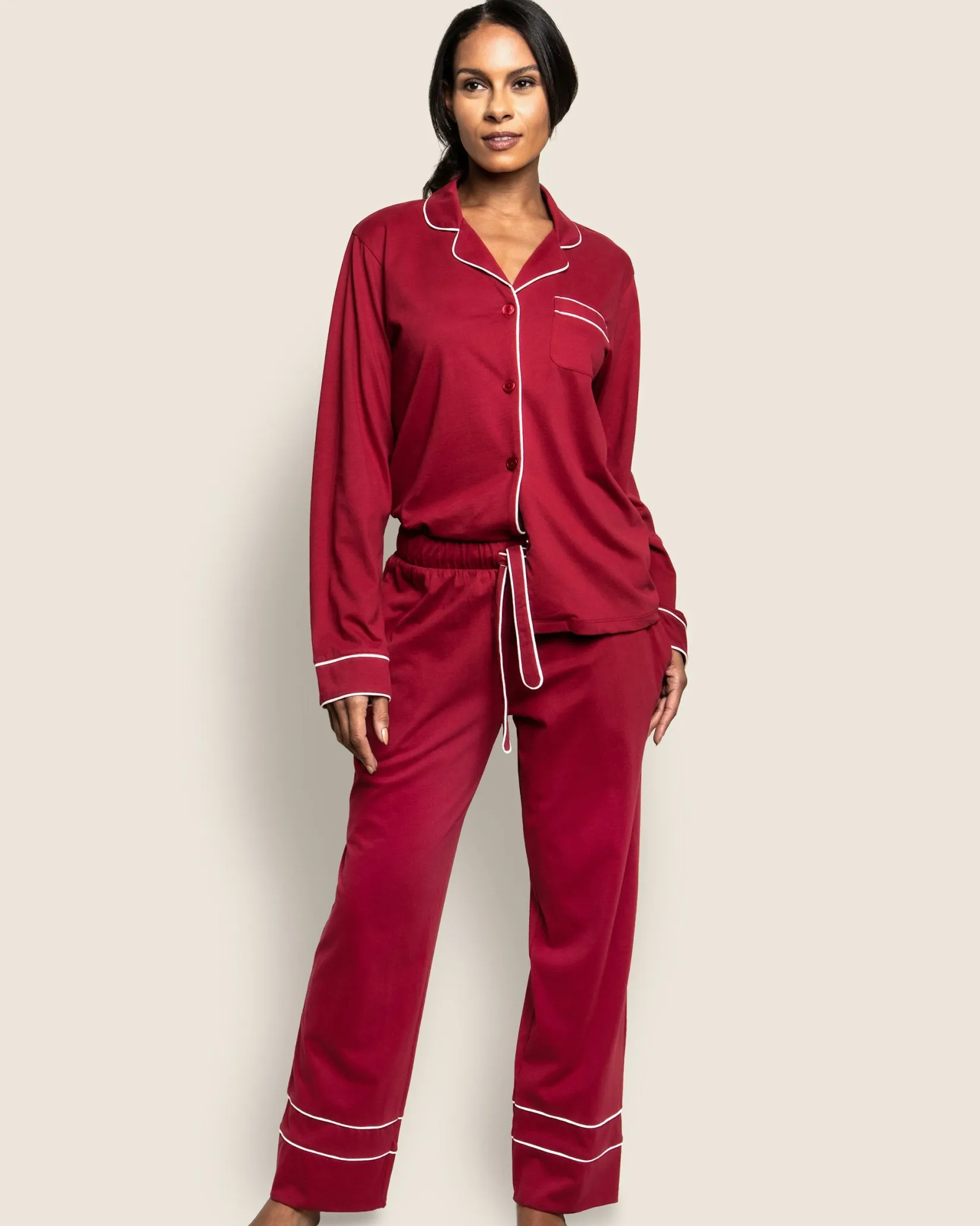 Women Petite Plume Women's Pima Astaire Pajama Set in Black