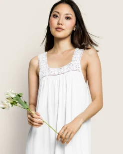Women Petite Plume Women's Pima Camille Nightgown in White