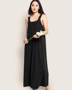 Women Petite Plume Women's Pima Camille Nightgown in Black