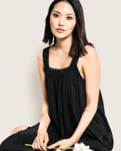 Women Petite Plume Women's Pima Camille Nightgown in Black