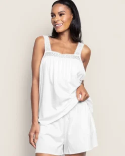 Women Petite Plume Women's Pima Camille Short Set in White