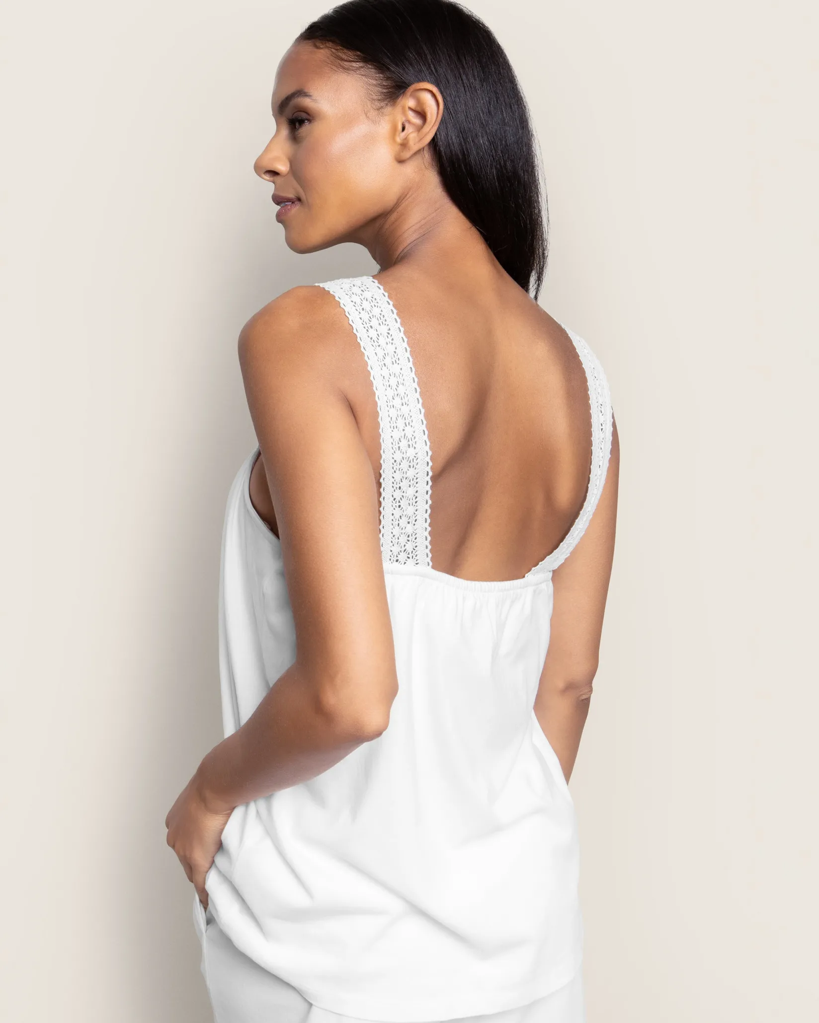 Women Petite Plume Women's Pima Camille Short Set in White