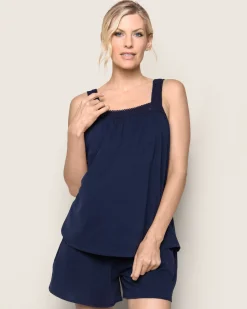 Women Petite Plume Women's Pima Camille Short Set in Navy