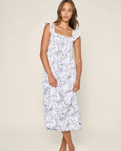 Women Petite Plume Women's Pima Clara Nightgown in Bristol Bay