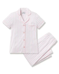 Women Petite Plume Women's Pima Crop Set in Navy