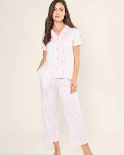 Women Petite Plume Women's Pima Crop Set in Navy