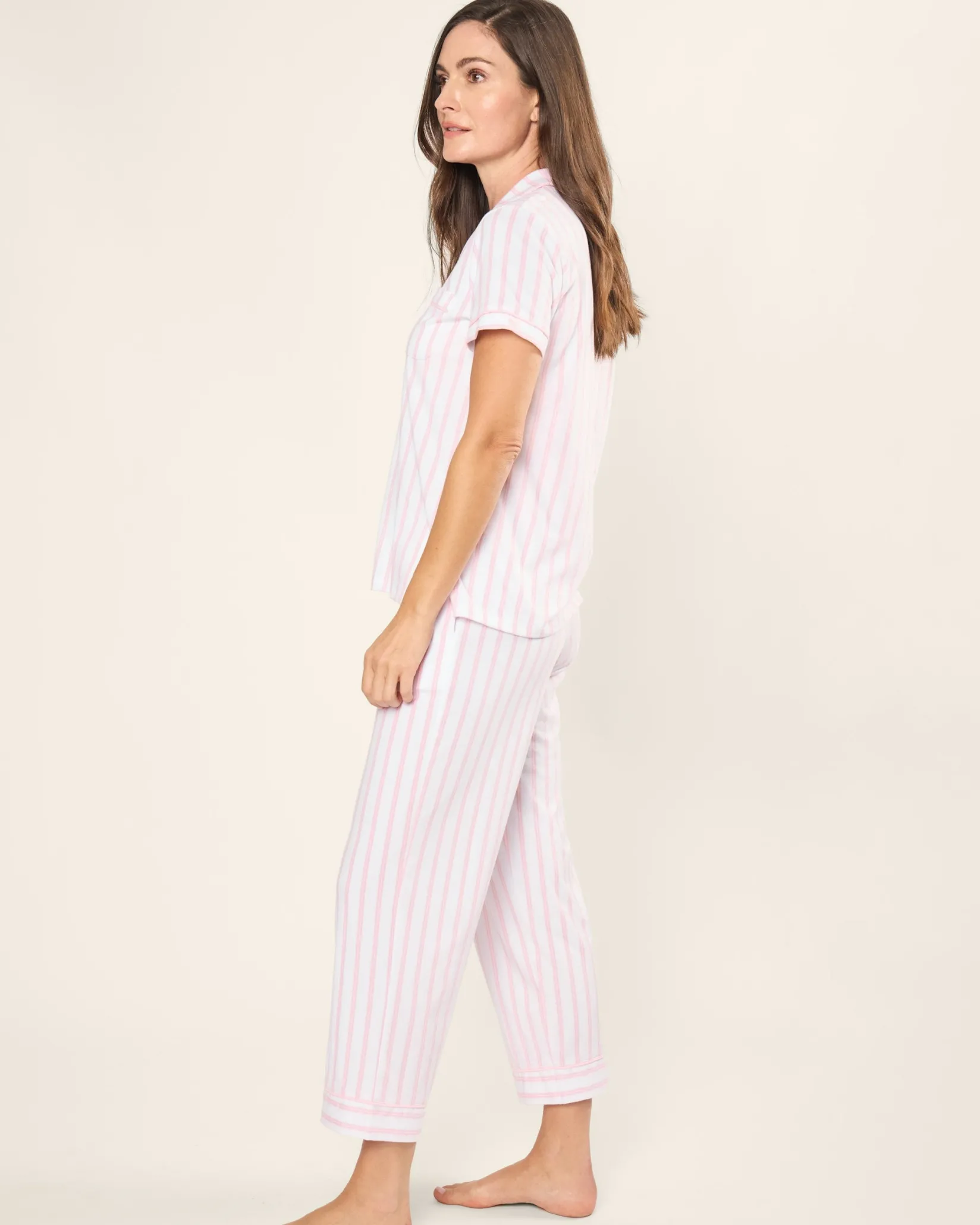 Women Petite Plume Women's Pima Crop Set in Navy