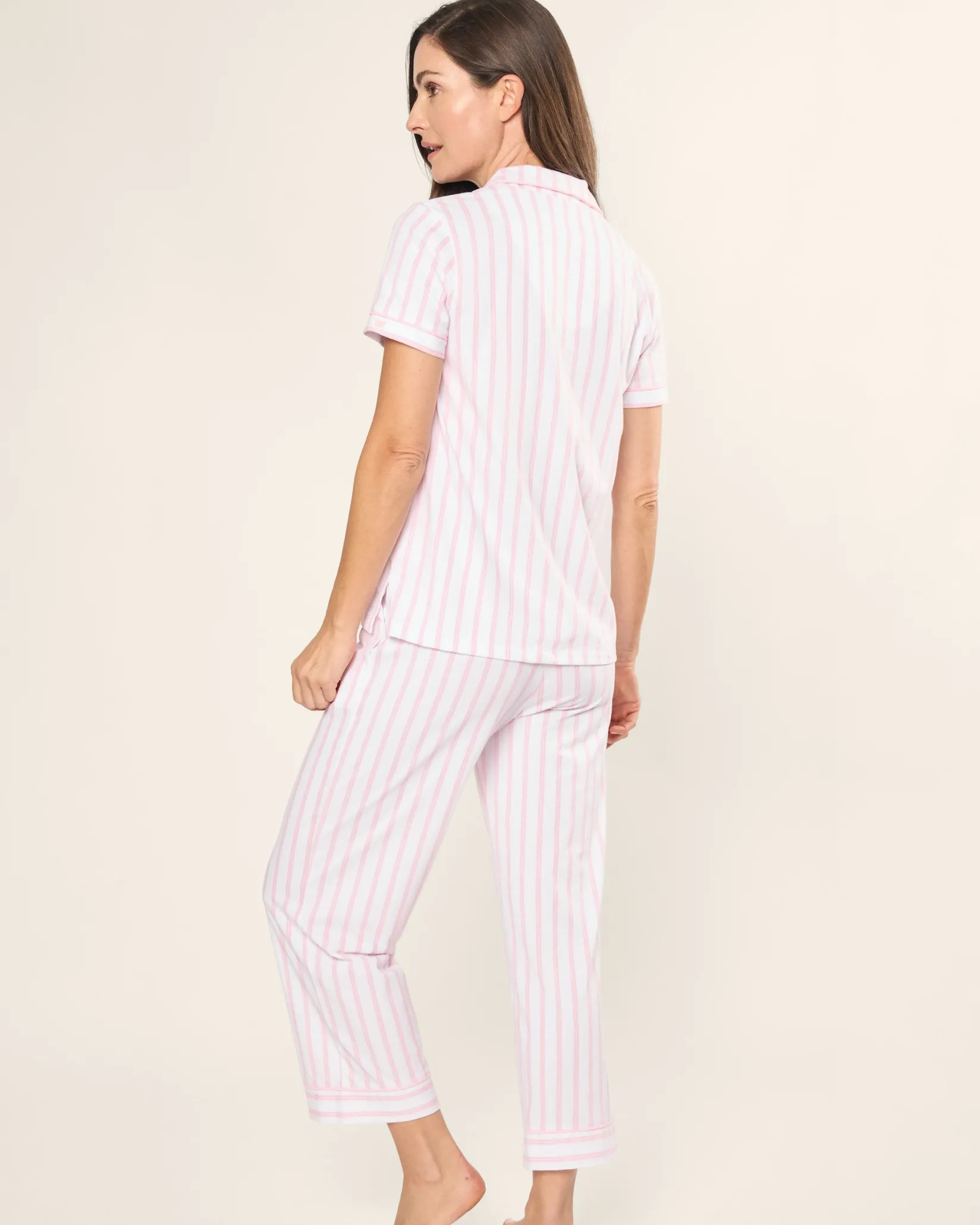 Women Petite Plume Women's Pima Crop Set in Navy