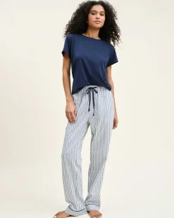 Women Petite Plume Women's Pima Essential Crew Neck Tee in Navy