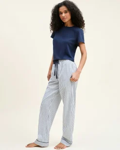 Women Petite Plume Women's Pima Essential Crew Neck Tee in Navy