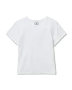 Women Petite Plume Women's Pima Essential Crew Neck Tee in White