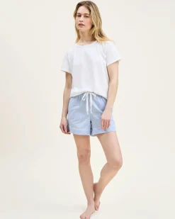 Women Petite Plume Women's Pima Essential Crew Neck Tee in White