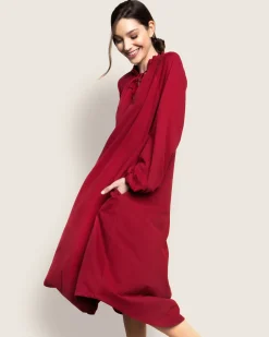Women Petite Plume Women's Pima Garbo Nightgown in Bordeaux
