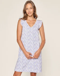 Women Petite Plume Women's Pima Harper Nightgown in Fleur D'Azur