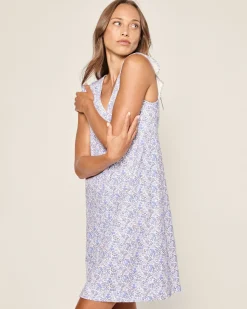 Women Petite Plume Women's Pima Harper Nightgown in Fleur D'Azur