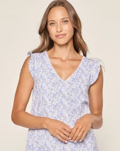 Women Petite Plume Women's Pima Harper Nightgown in Fleur D'Azur