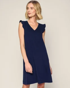 Women Petite Plume Women's Pima Harper Nightgown in Navy