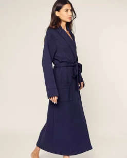 Women Petite Plume Women's Pima Jacquard Ophelia Robe in Black