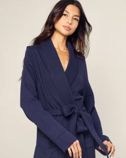 Women Petite Plume Women's Pima Jacquard Ophelia Robe in Black