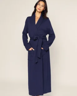 Women Petite Plume Women's Pima Jacquard Ophelia Robe in White