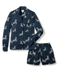 Women Petite Plume Women's Pima Long Sleeve Short Set in Panthère de Paris
