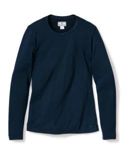 Women Petite Plume Women's Pima Long Sleeve Top in Navy