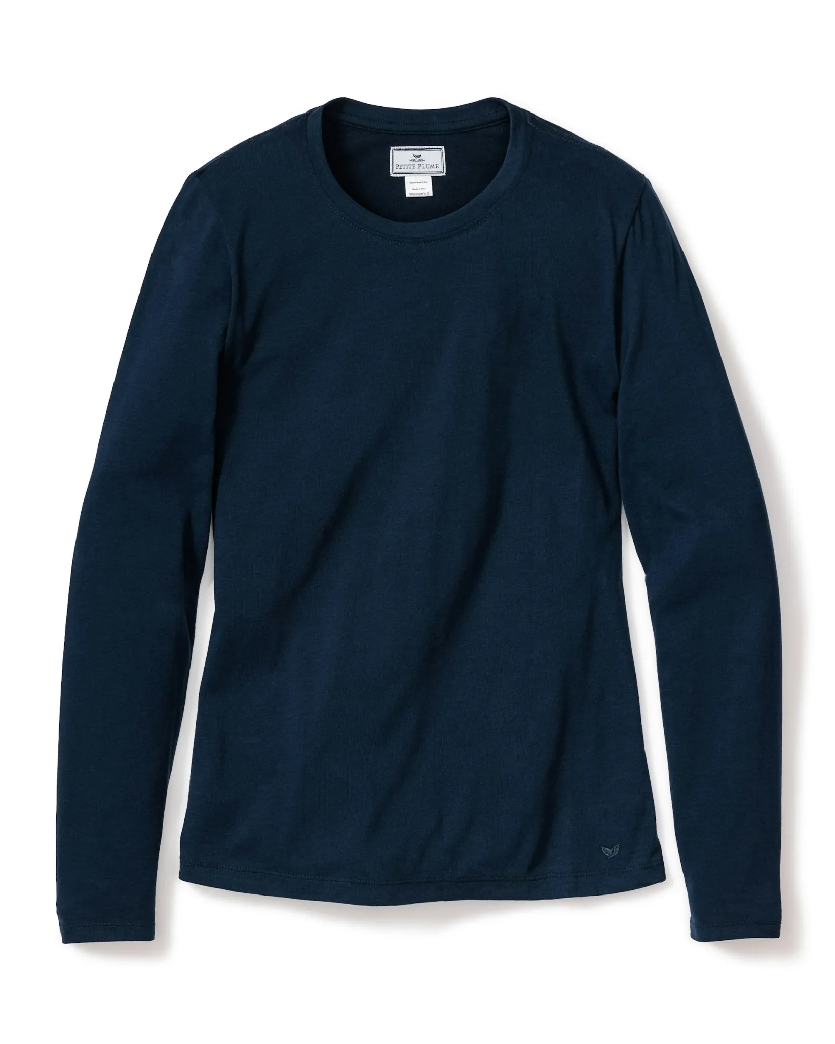 Women Petite Plume Women's Pima Long Sleeve Top in Navy