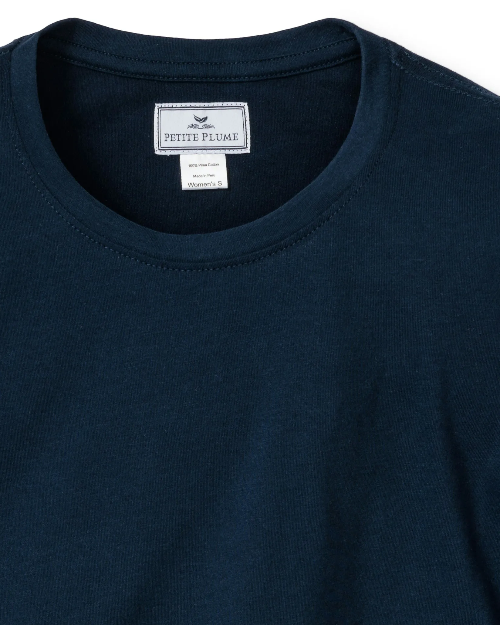 Women Petite Plume Women's Pima Long Sleeve Top in Navy
